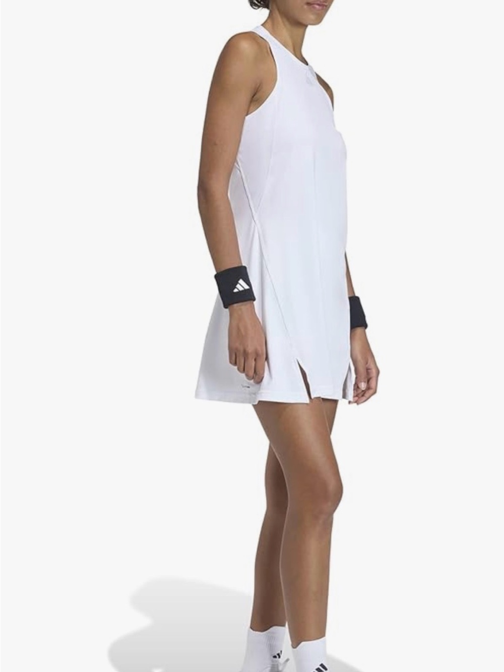 White Adidas Tennis Dress with Racerback